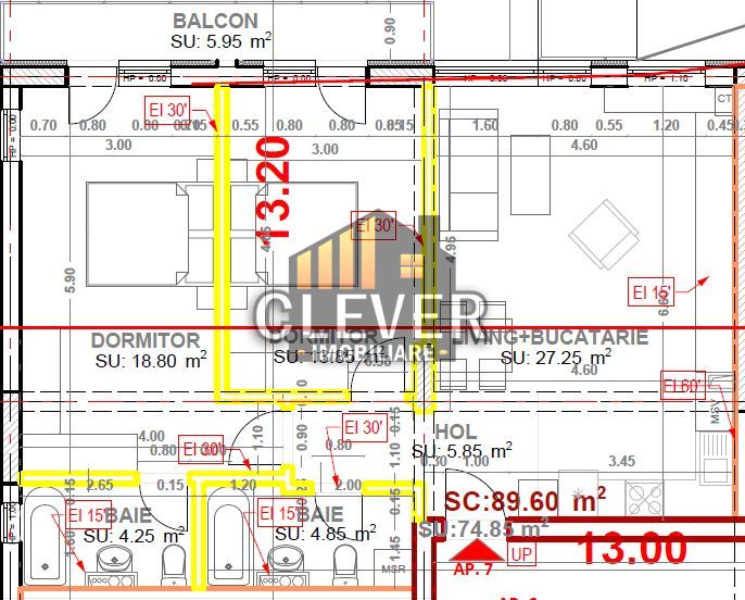 Apartament 3 Camere Finalizat - Pallady, Comision 0% - Schiță 18