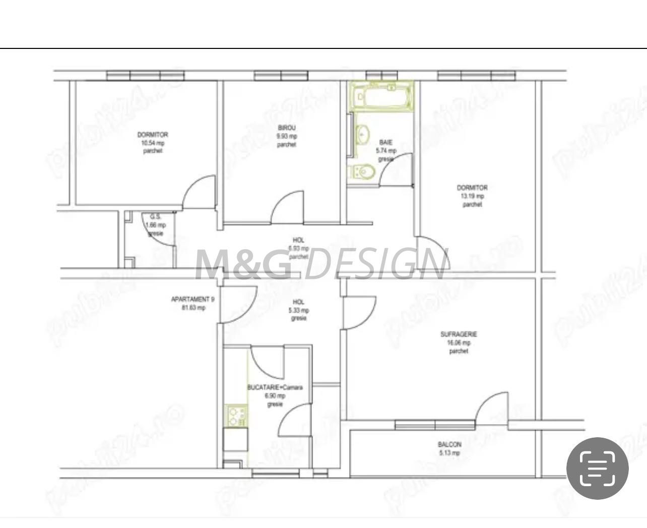 4  camere  decomandat,  et. 2 din 4,Circumvalațiunii-Favorit - Poză 2