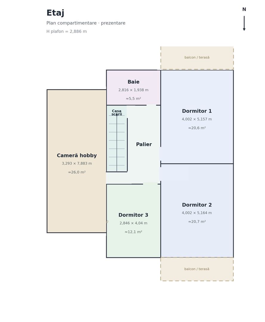 Duplex 169 mp utili, teren 378 mp, Florești Terra - Schiță 36