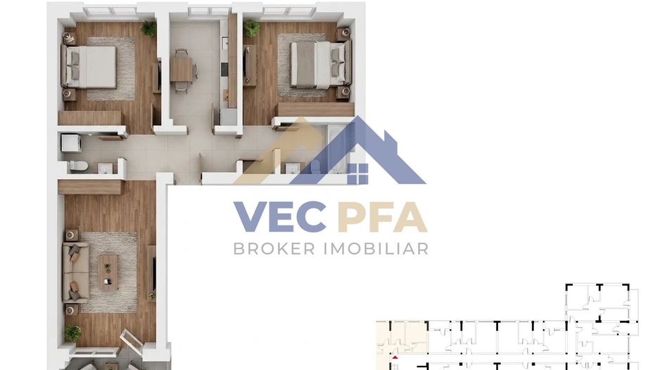 Apartamente 3 Camere și două unități tip Duplex Comision 0% - Poză 2