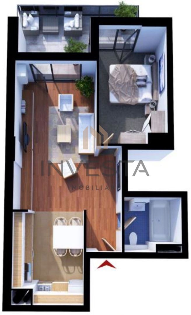 Apartament 2 camere, strada Soporului,  finsiat modern cu panorama! - Schiță 7