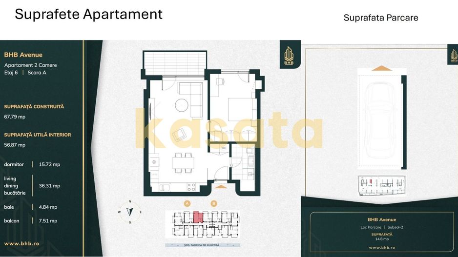 Apartament 2 camere LUX | Vedere Lac | Parcare | BHB | 265 000 + TVA - Poză 17