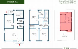 Casa individuala, Prel. Ghencea Maracineni, 4 cam, 134 mp.,  comision 0% - Schiță 30