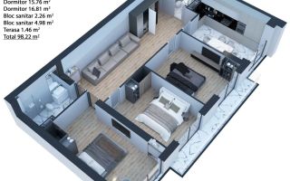 Vânzare, apartament, 3 dormitoare și living, șos,Hîncești - Poză 2