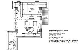 Apartament 2 camere Otopeni | ideal investiție - Schiță 8