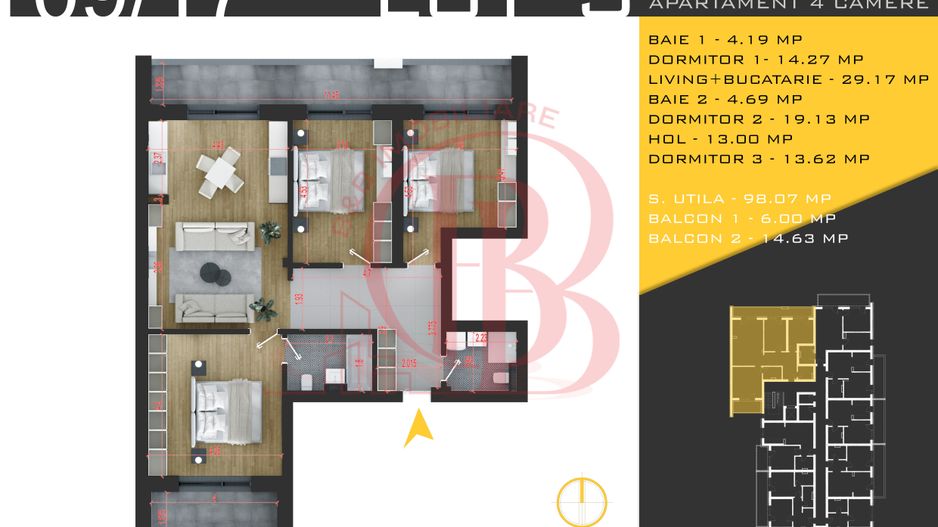 4 camere  Titan Pallady  Metrou Nicolae Teclu - Schiță 12