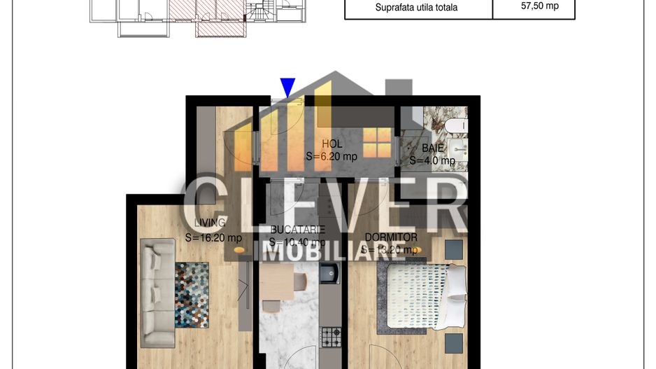 Apartament 2 camere decomandat Pallady Metrou Nicolae Teclu - Schiță 6