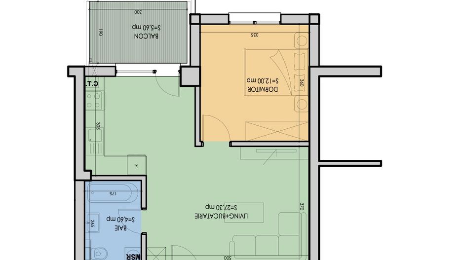 Sky Garden Berceni, Apartament 2 camere tip Studio - Poză 2