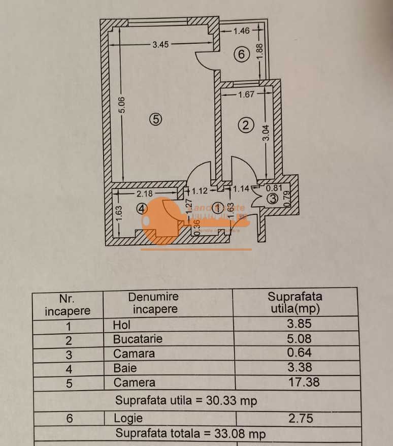 Garsonieră decomandată – 33 mp – zona Iancului – 10 min metrou - Schiță 5