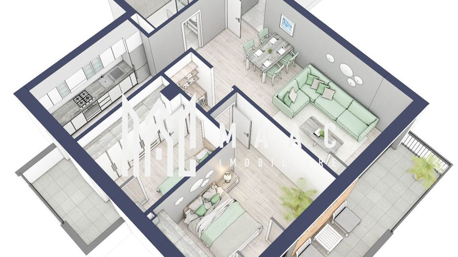 Apartament 3 camere | Balcoane 16.1 mp | Etaj 2 | Turnisor - Poză 3