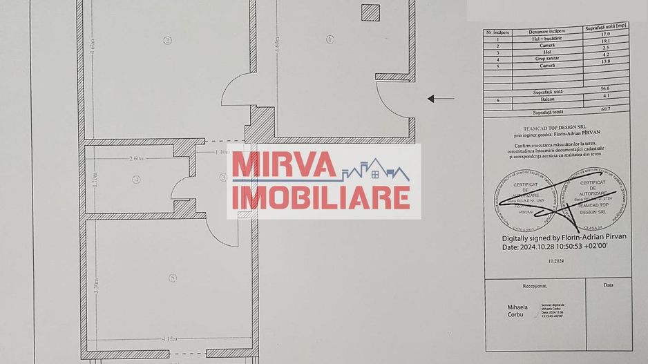 Vanzare apartament 2 camere, mobilat si utilat, in Plopeni - Schiță 19