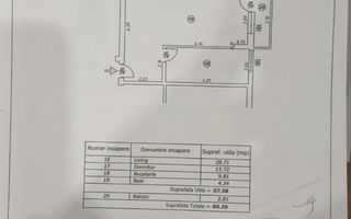 * 2 CAMERE 60MP CU LOC DE PARCARE - STRADA IERNII * COMISION 0% - Schiță 12