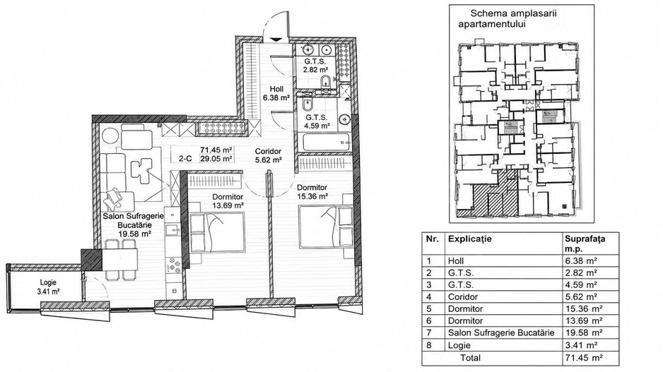 Vânzare, apartament, 2 camere, strada Spartacus, Rîșcani - Poză 2