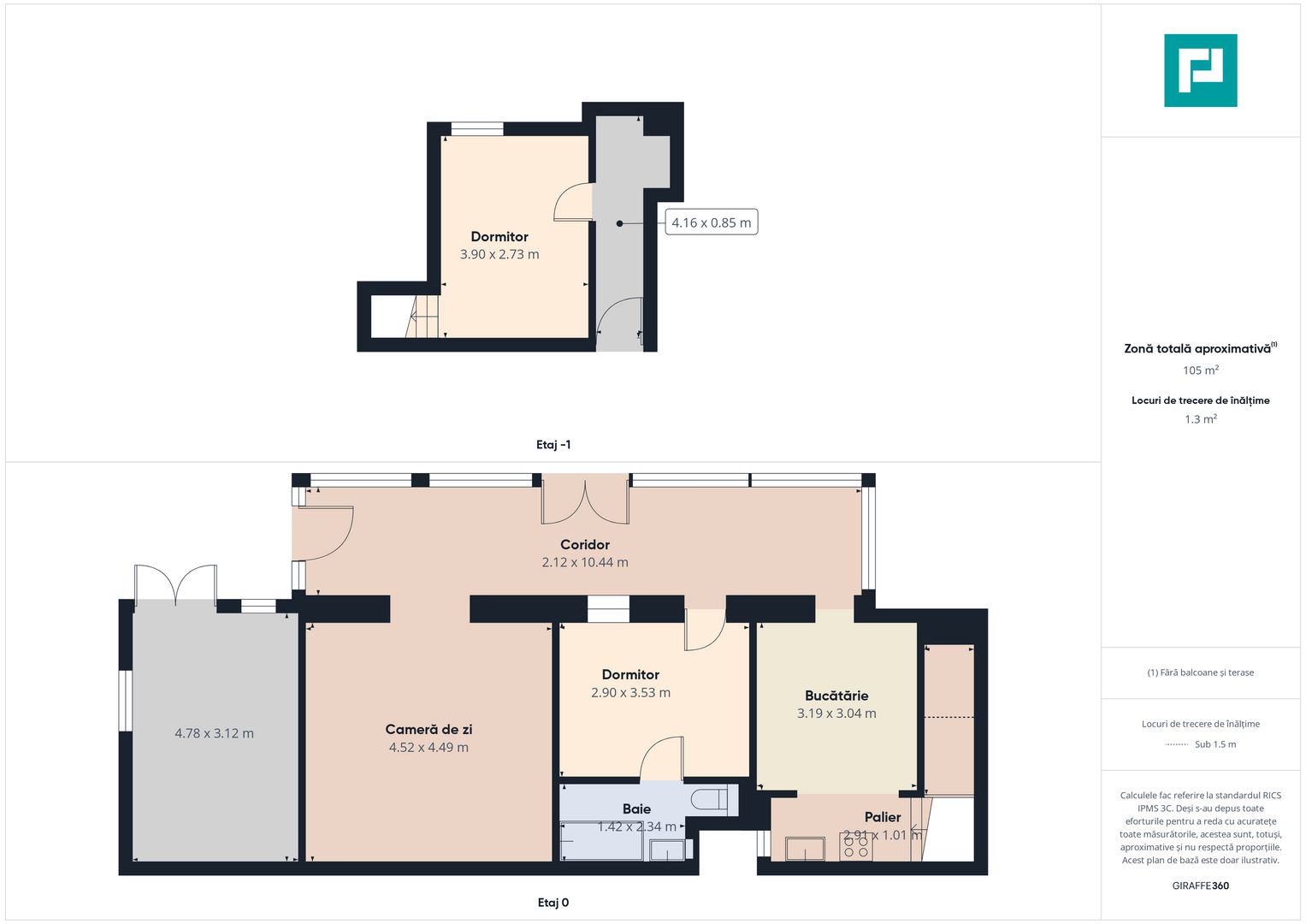 Apartament 3 camere  la curte  - Odobescu - Poză 36