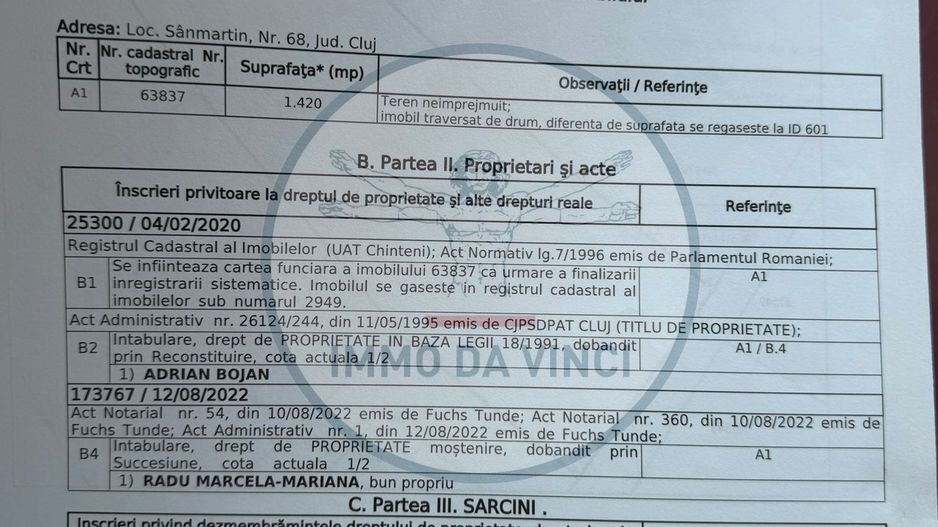 Vanzare teren itravilan Sanmartin,com. Chinteni CJ - Poză 4