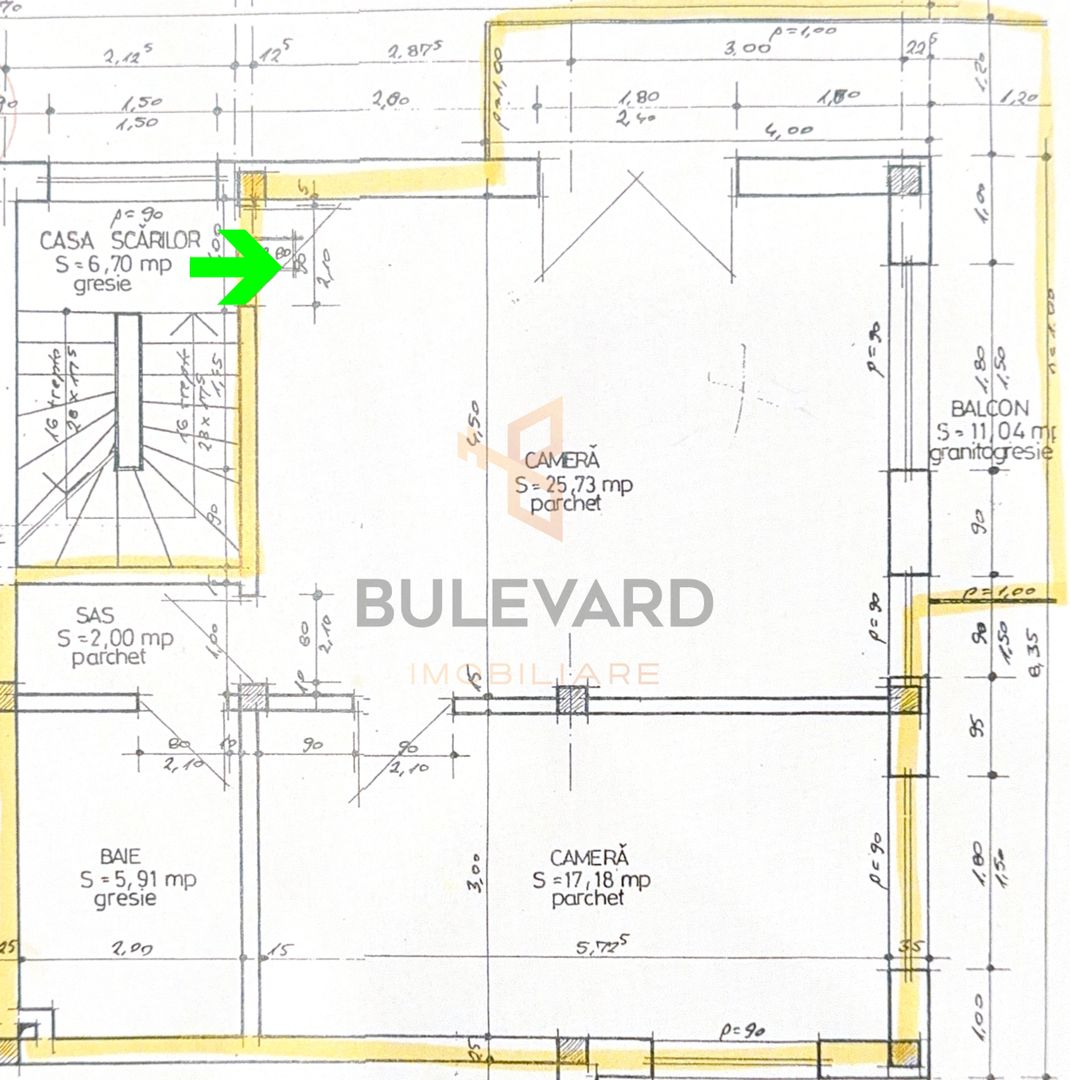 Comision 0! Apartament 2 camere + balcon 11 mp + parcare - Schiță 14