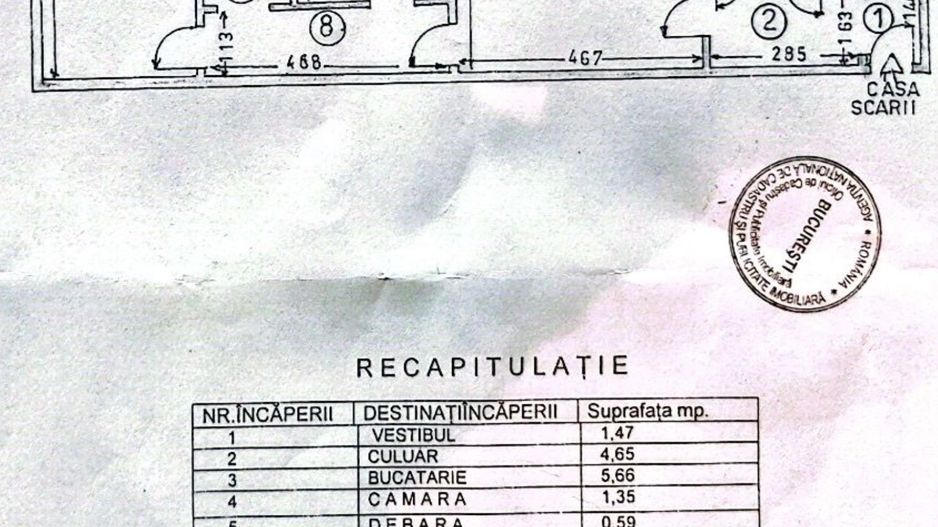 Apartament 3 camere in bloc reabilitat zona Ghirlandei, Pacii - Schiță 11
