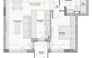 Apartament Ultrafinisat 2 camere 49 mp-balcon-Calea Moldovei - Poză 1