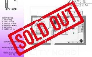 Apartament 14 / 26 – 2 camere – 52.9 mp – Balcon – Etaj 1 / Etaj 2 - Poză 1