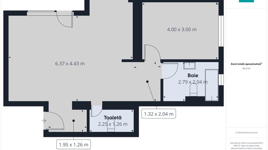 Apartament nou cu 2 camere în Moşniţa Nouă - Poză 8