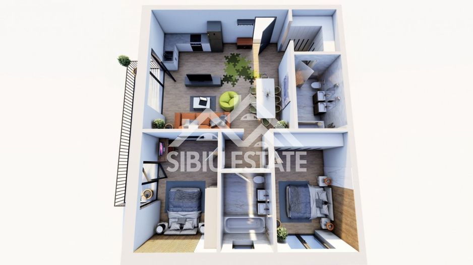Apartament 3 camere , 87,6 mp utili , Etaj 1 , Finisaje Premium - Poză 5