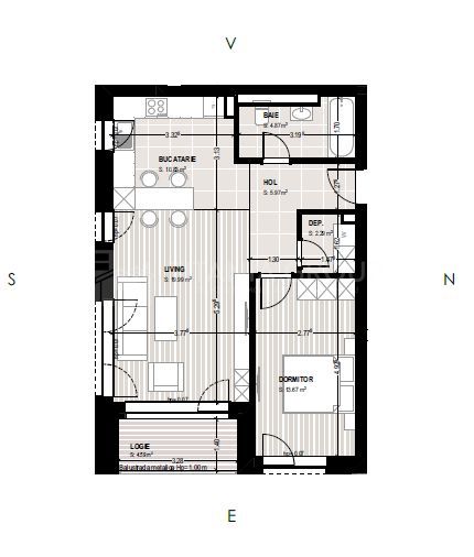 Apartament 2 camere cu vedere panoramică spre munte - Kasper Coresi - Poză 13