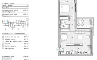 Apartament 2 camere | Finalizat | Casa Presei Libere - Poză 11