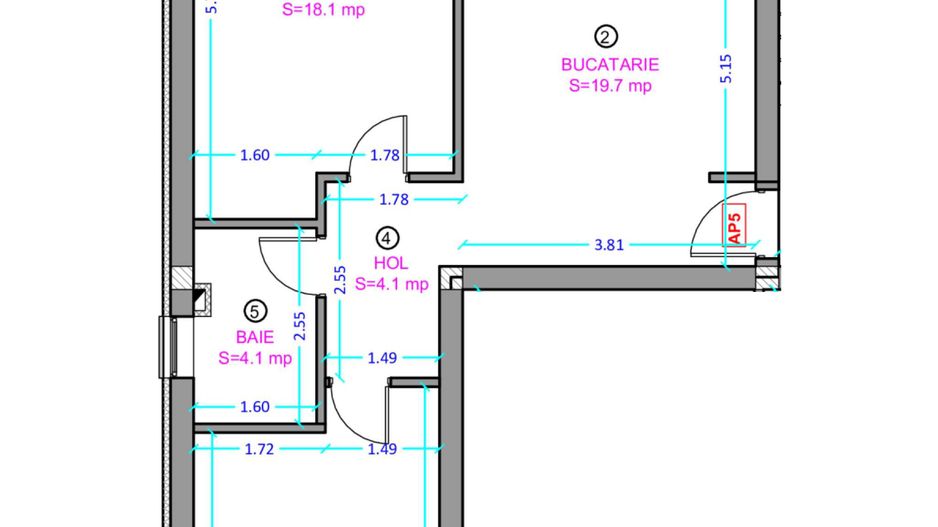 Apartament 2 camere cu bucatarie inchisa- Selimbar zona Lidl. - Schiță 4