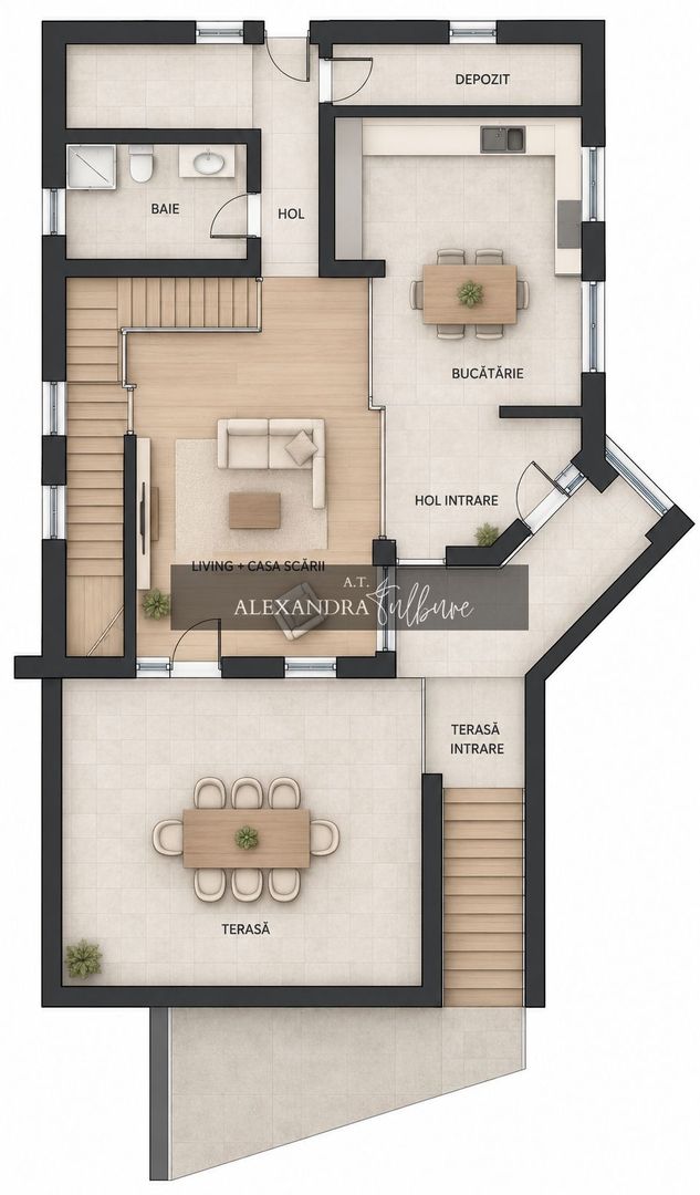 Casa individuala 4 camere, 3 bai, S+P+ET,  garaj, terasa - Poză 38