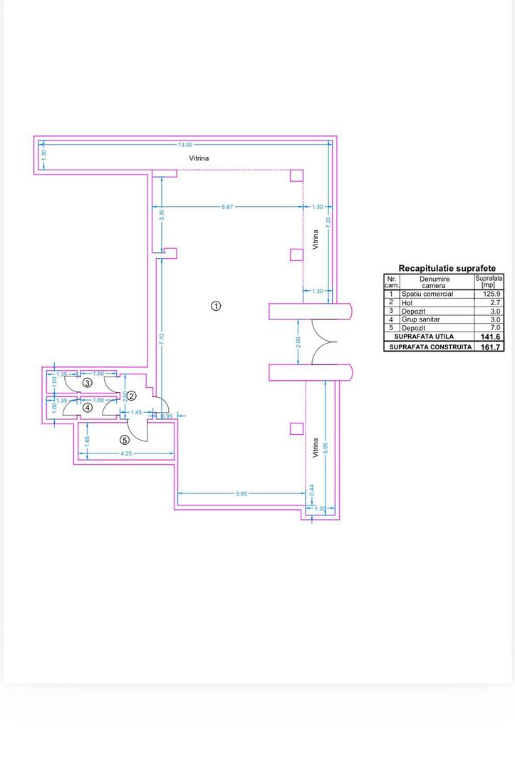 Spațiu comercial ultracentral – 26 ml vitrină, lângă Turn - Schiță 2