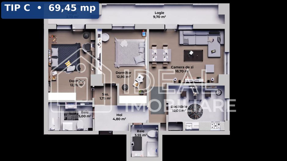 Apartament 3 camere si balcon |  Calea Surii Mici - Poză 12