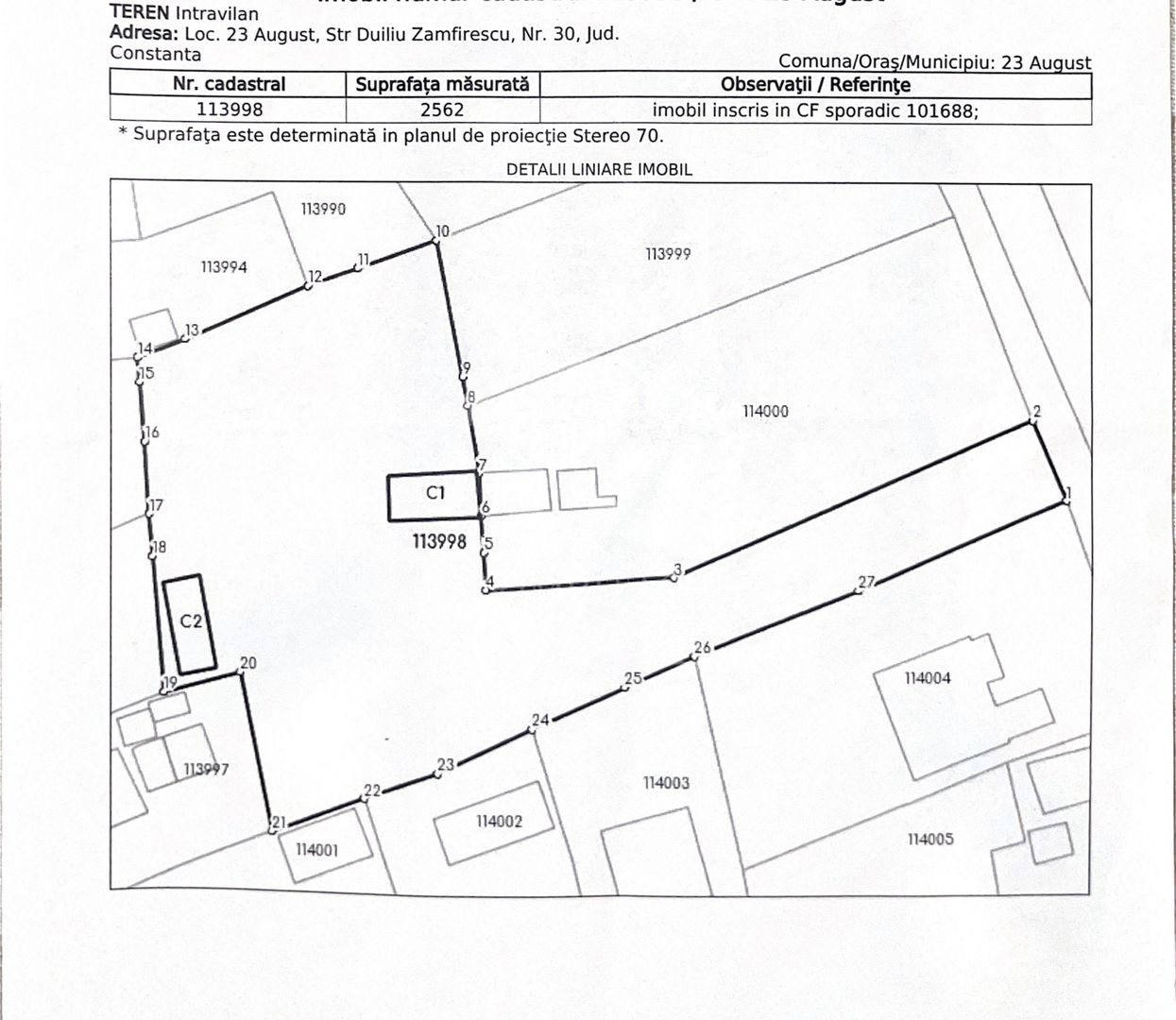 Teren intravilan 2562mp Loc 23 August | Ideal locuiță sau casă vacanță - Schiță 11