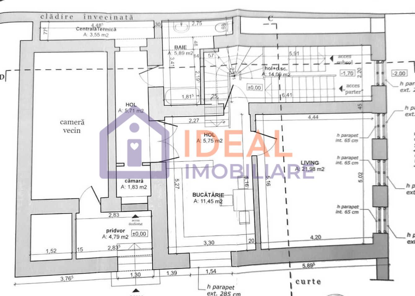 Casă veche, solidă, cu 4 camere, pivniță boltită și 4 băi – zonă centrală - Schiță 14