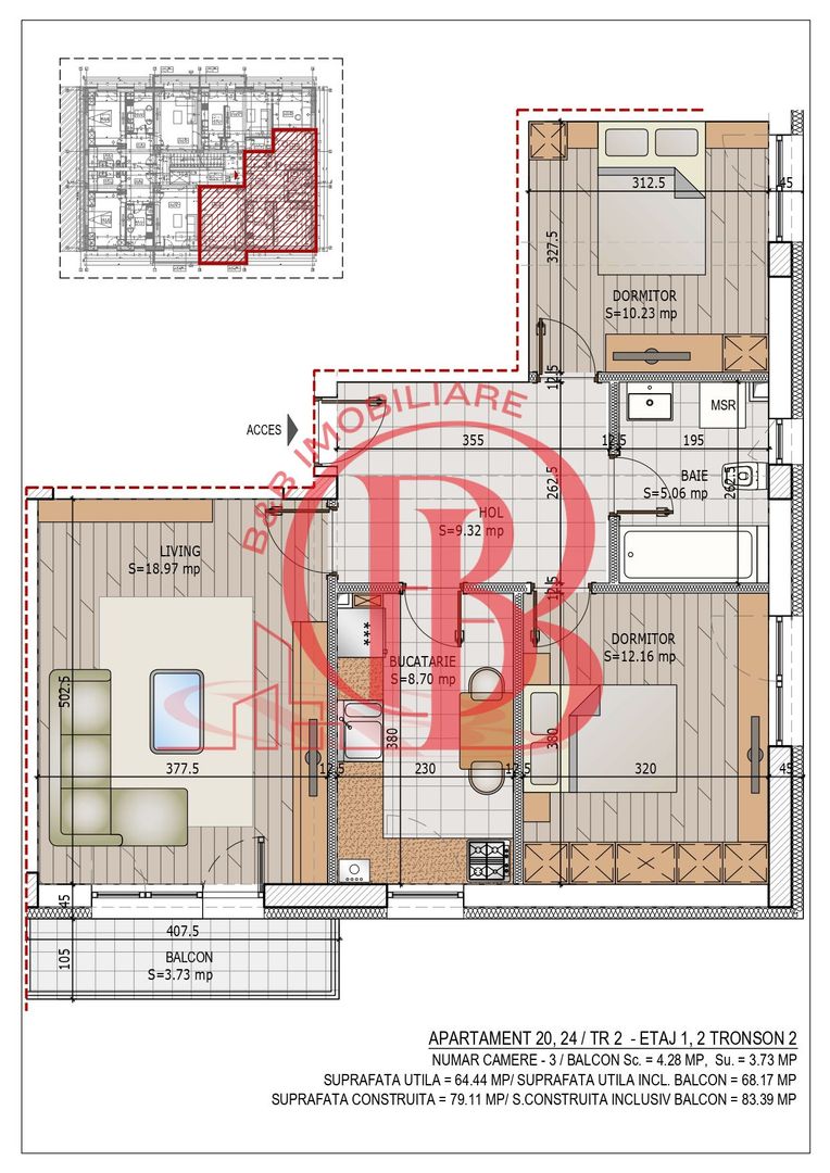 Apartament Pallady 3 camere Pret Credit Ipotecar avans 15% - Schiță 17
