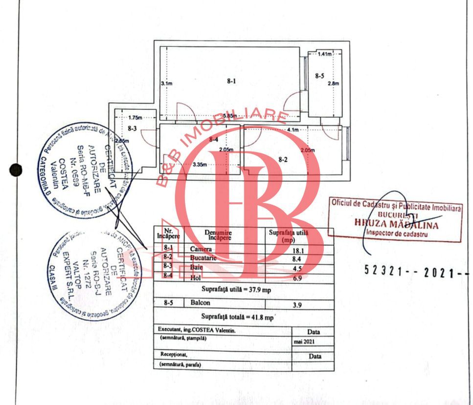 Garsoniera Decomandata Mobilata si Utilata 12 min Metrou Teclu - Schiță 9