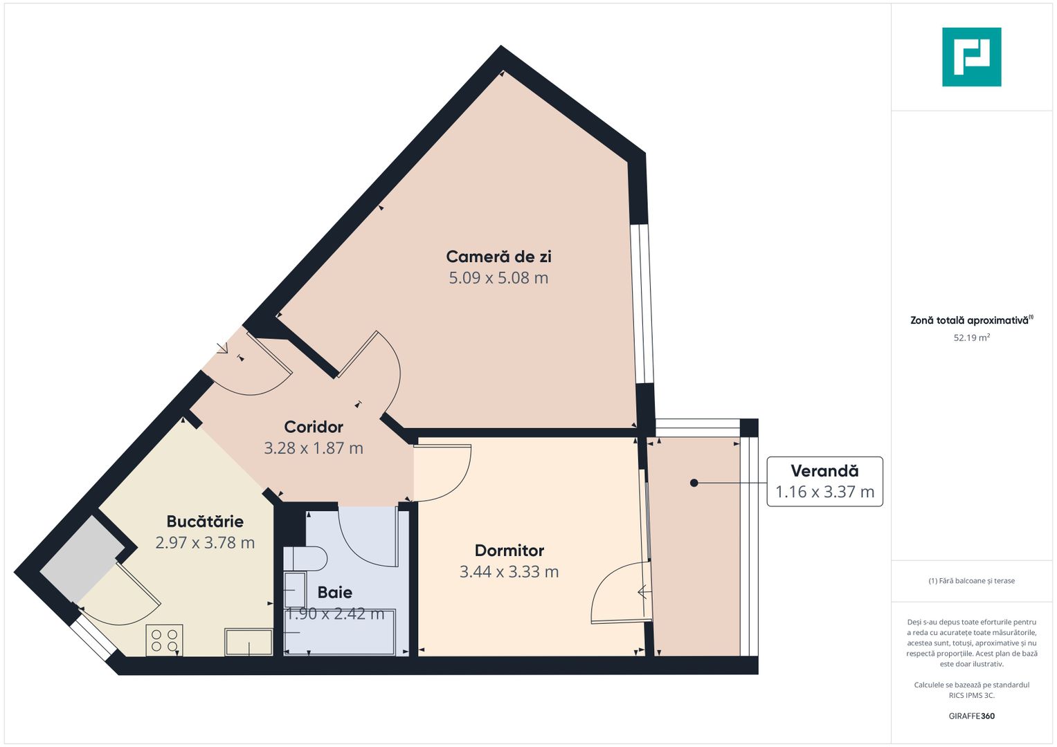 Apartament cu 2 camere în zona Soarelui - Poză 11