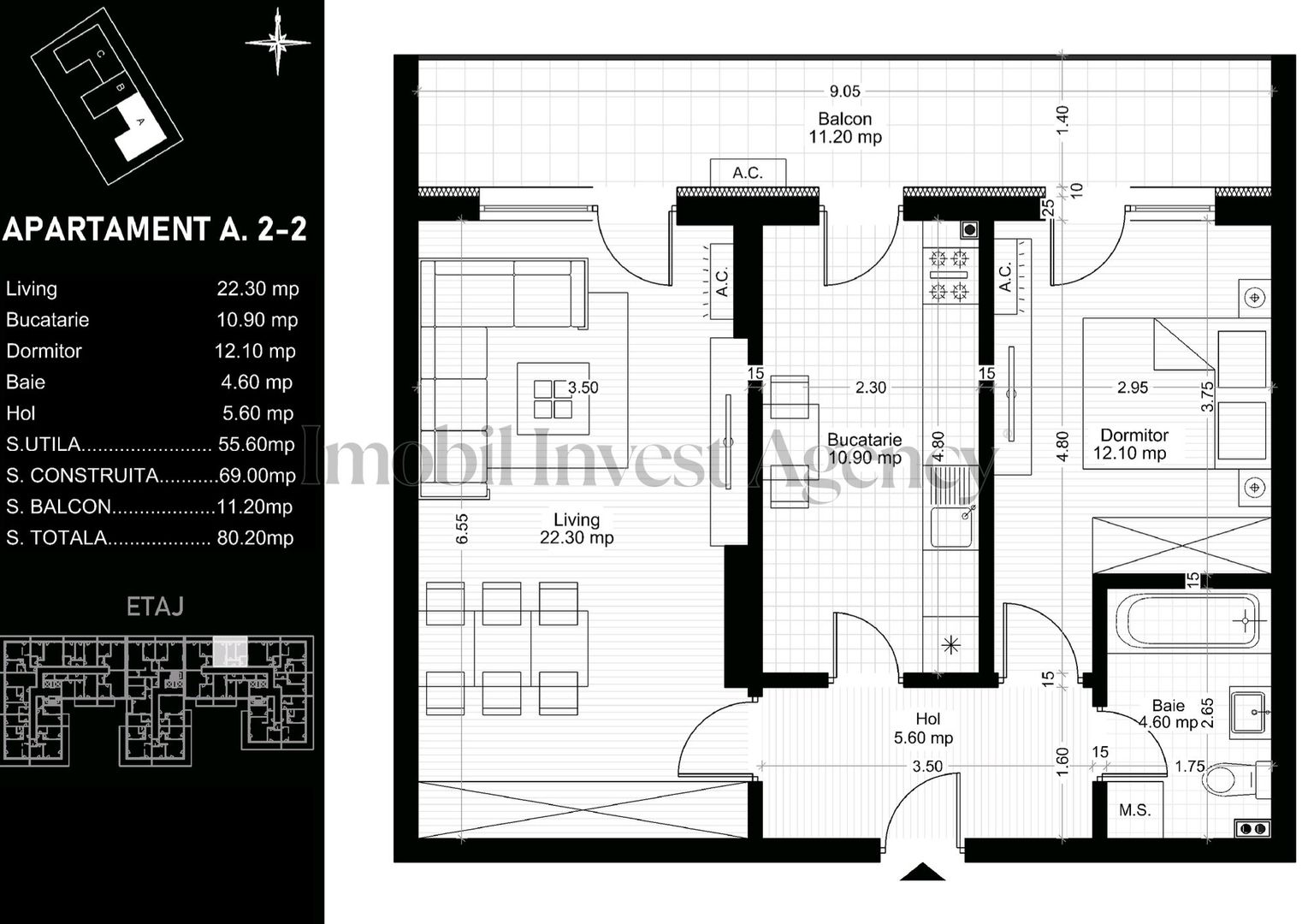 Apartament 2 camere de vanzare Pipera - Schiță 7
