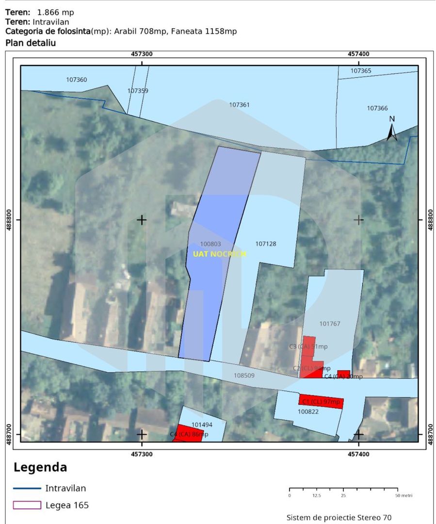 Teren cu autorizatie de constrcutie | 1866 mp  | Nocrich | Utilitati - Poză 1