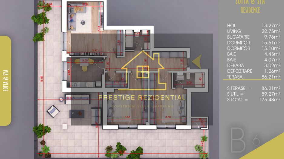3 camere cu TERASA ,Comision 0, Metrou N Teclu,Pallady - Poză 3