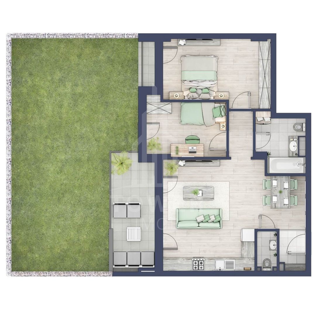 Apartament cu trei camere si gradina in Turnisor - Poză 1