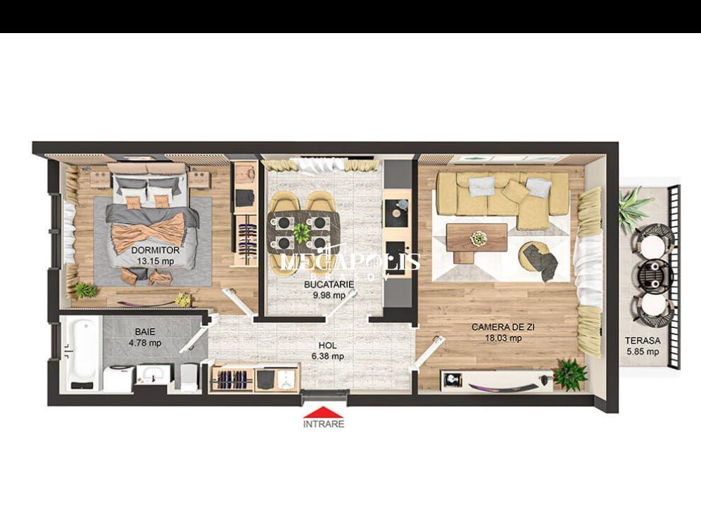 Apartament 2 camere Finisat - Poză 3