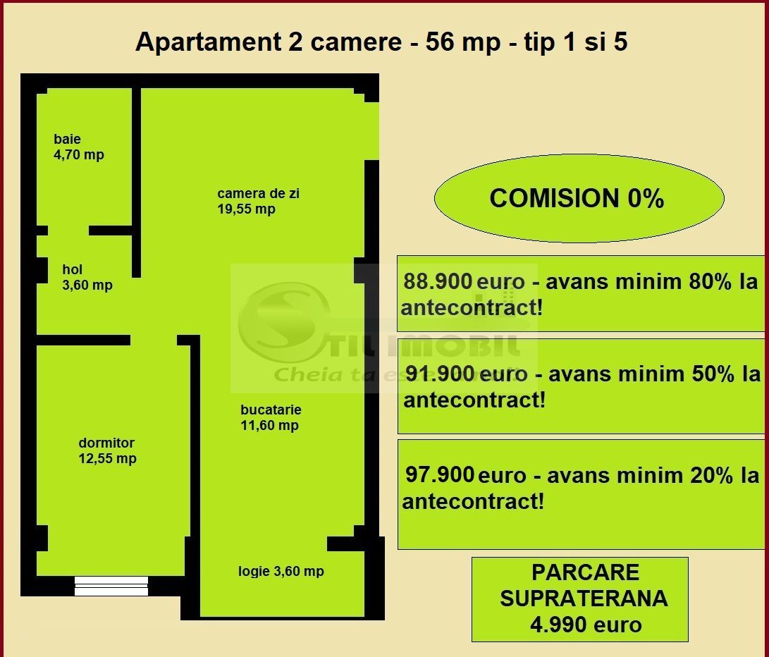 Apartament 2 camere nou de vanzare in Iasi Valea Lupului, bloc nou - Poză 2