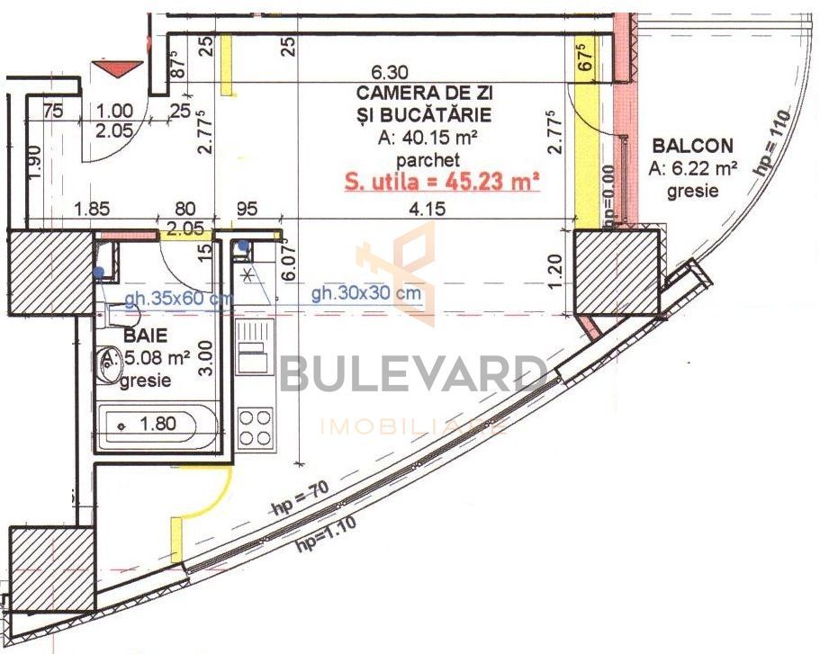 Comision 0. Apartament tip studio la cheie in bloc nou! - Schiță 16