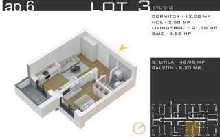 2 camere  -parcare inclusa -proiect nou -Pallady - Schiță 11