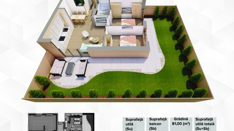 Apartament cu grădină în Cartierul Ared Red 9 - Poză 8