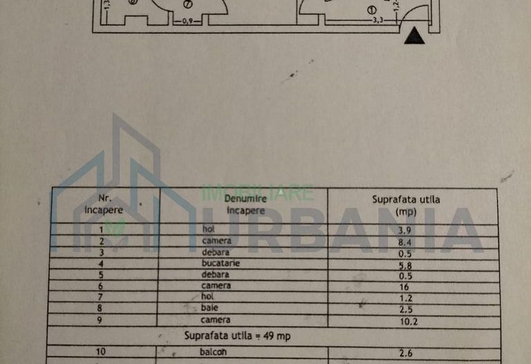 Apartament 3 camere, semidecomandat, Zimbru, etaj 3 - Poză 1