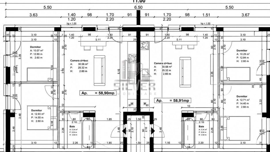 Apartament cu 3 camere/59 mp/Terasa 26mp/CF/imobil NZEB/TVA INCLUS. - Poză 3