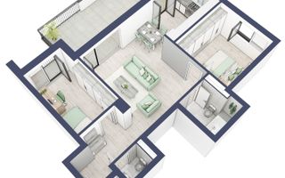 Apartament 3 camere | Balcoane 27.4 mp | Etaj 3 | Turnisor - Poză 4