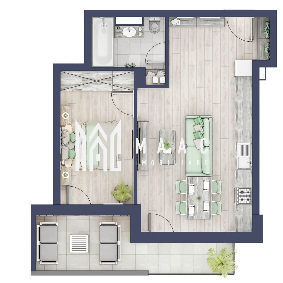 Apartament 2 camere | Balcon 10.3 mp | Etaj 3 | Turnisor - Poză 1