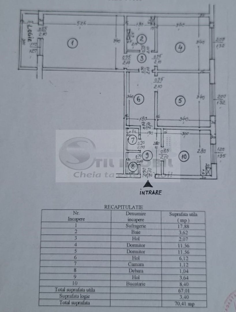 Ap. 3 camere CD- 71mp - Mircea cel Batran - et. intermediar - 125.500e - Poză 14
